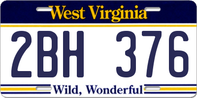 WV license plate 2BH376