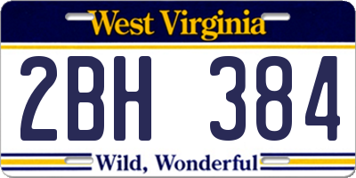 WV license plate 2BH384