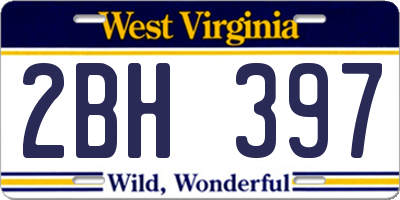 WV license plate 2BH397