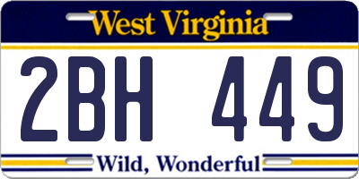 WV license plate 2BH449