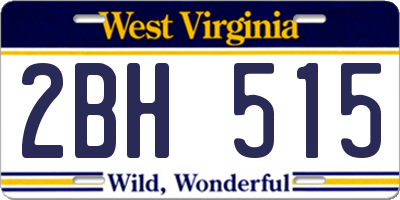 WV license plate 2BH515