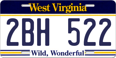 WV license plate 2BH522