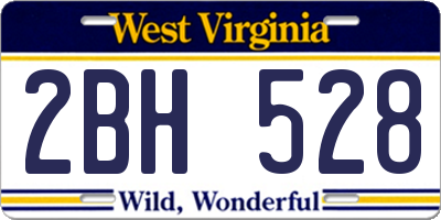 WV license plate 2BH528
