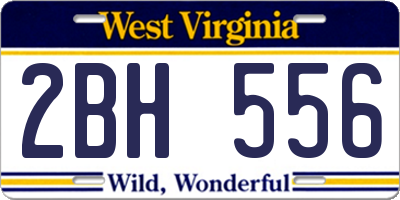WV license plate 2BH556