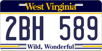 WV license plate 2BH589
