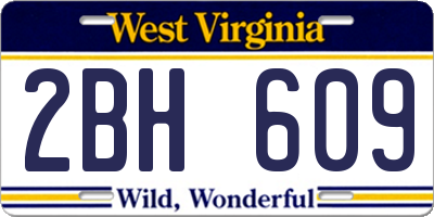 WV license plate 2BH609
