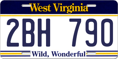 WV license plate 2BH790