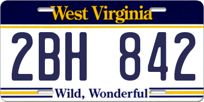 WV license plate 2BH842