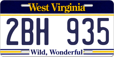 WV license plate 2BH935