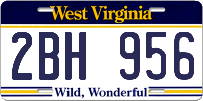 WV license plate 2BH956