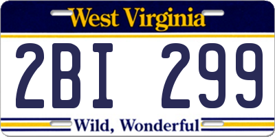 WV license plate 2BI299