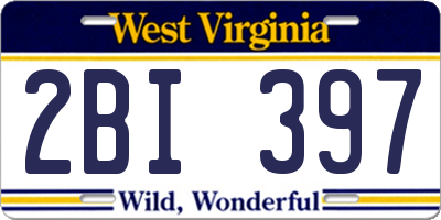 WV license plate 2BI397