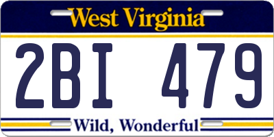 WV license plate 2BI479