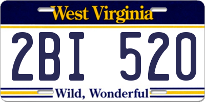 WV license plate 2BI520