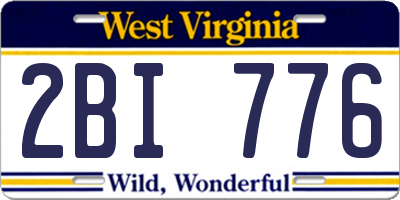 WV license plate 2BI776