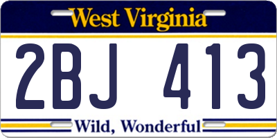 WV license plate 2BJ413