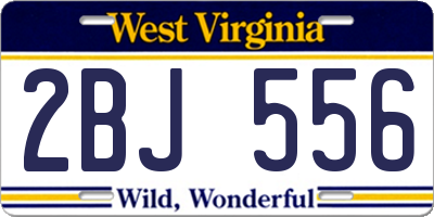 WV license plate 2BJ556