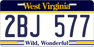 WV license plate 2BJ577