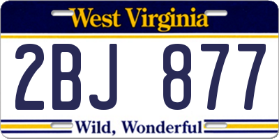 WV license plate 2BJ877