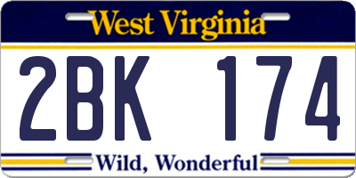 WV license plate 2BK174