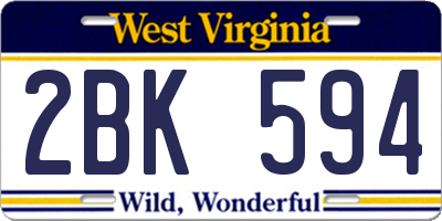 WV license plate 2BK594