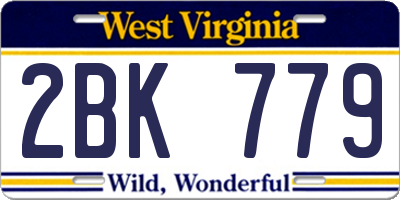 WV license plate 2BK779