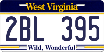 WV license plate 2BL395