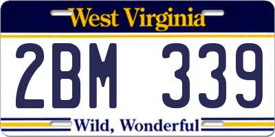 WV license plate 2BM339