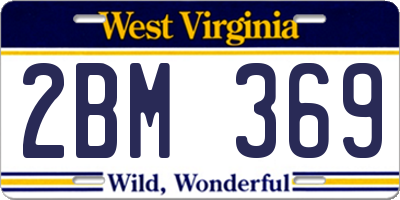 WV license plate 2BM369
