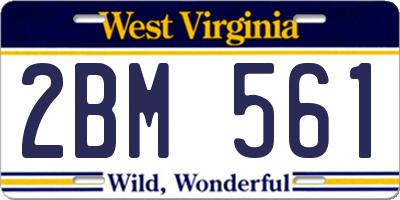 WV license plate 2BM561