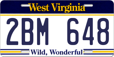 WV license plate 2BM648