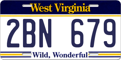 WV license plate 2BN679