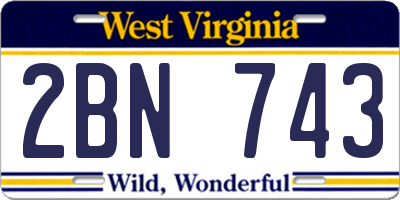 WV license plate 2BN743
