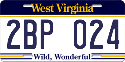 WV license plate 2BP024