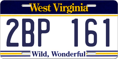 WV license plate 2BP161
