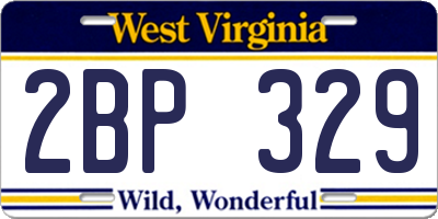 WV license plate 2BP329