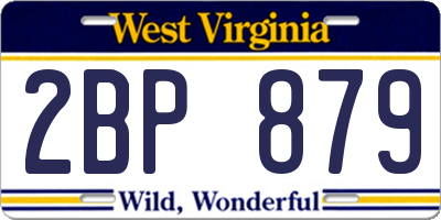 WV license plate 2BP879