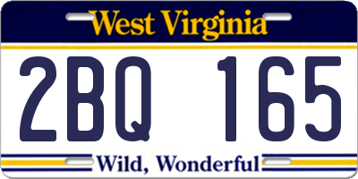 WV license plate 2BQ165