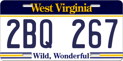 WV license plate 2BQ267