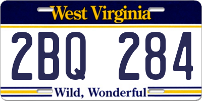 WV license plate 2BQ284