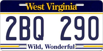 WV license plate 2BQ290