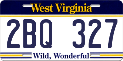 WV license plate 2BQ327