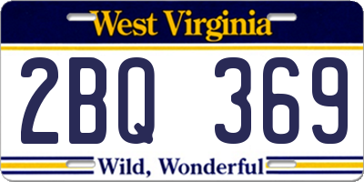 WV license plate 2BQ369