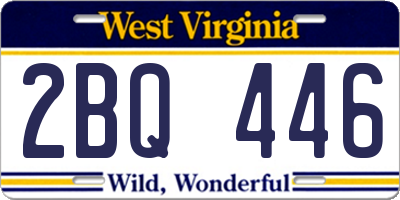 WV license plate 2BQ446