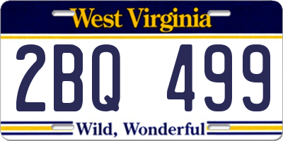 WV license plate 2BQ499