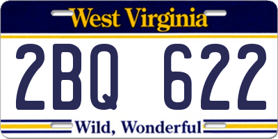 WV license plate 2BQ622