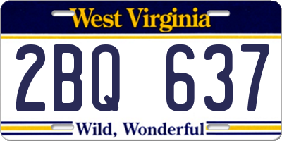 WV license plate 2BQ637
