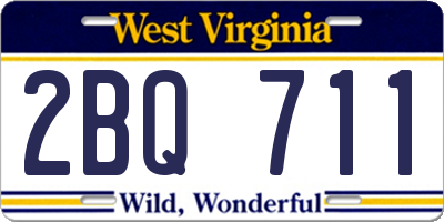 WV license plate 2BQ711