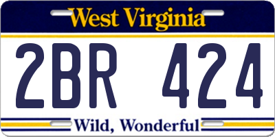 WV license plate 2BR424