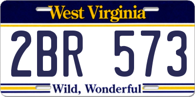 WV license plate 2BR573